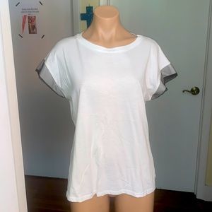 3for$20 Tee made in Italy w/ black lace sleeve MED